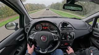 Fiat Punto Evo 09 TwinAir Lounge 2017  POV Drive  4K Video  Binaural Audio [upl. by Ayocat]