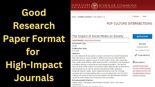 Research Paper Format For High Impact Journals [upl. by Suolekcin]