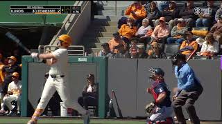 Tennessee Vols baseballs Blake Burke ejected after his sixth home run of the year against Illinois [upl. by Ennasus98]