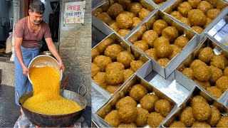 Indias TASTIEST Boondi Ke Laddoo  Atal Bihari Vajpayee Used To Eat Laddu Here  Indian Street Food [upl. by Nylodam]