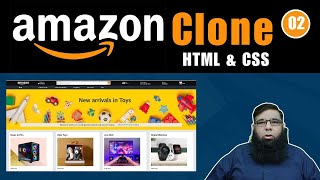 amazon clone html css  build amazon clone  Part II  Class 37 [upl. by Akerehs]