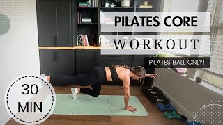 30 minute athome pilates core workout grab a pilates ball or pillow [upl. by Ecirahs]