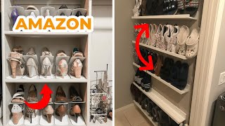 12 GENIUS Shoe Organization Items from AMAZON  Shoe Storage Ideas [upl. by Anoik784]