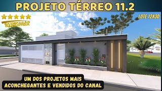 PROJETO TÉRREO 112 LOTE 12X30 O térreo 11 com piscina [upl. by Atsedom]