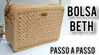 BOLSA EM CROCHÊ LINDA  BOLSA BETH PASSO A PASSO [upl. by Enirahtac254]