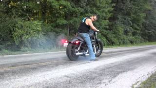 Harley Iron 883 Burnout [upl. by Henrion602]