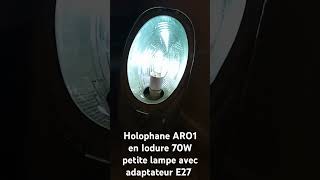 Holophane ARO 1 en iodure 70W petite lampe avec adaptateur e27 ORIGINAL streetlighting viralvideo [upl. by Ettenowtna]