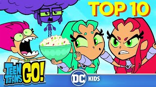 Teen Titans Go  Top 10 Starfire Transformations  dckids [upl. by Ecinahc478]