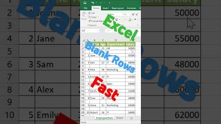 Excel Tricks  Remove Blank Rows excelmaster shorts [upl. by Harmaning902]