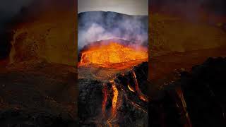 Dancing with Fire Captivating Volcano and Flowing Lava Scene fire volcano lava [upl. by Aivuy477]