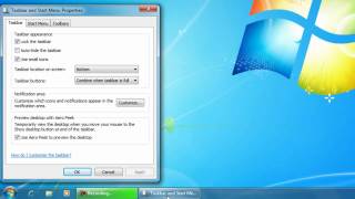 Windows 7 Tutorial 1  Changing the Taskbar Settings [upl. by Ainecey]