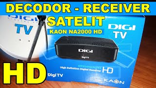 Digi TV decodor HD antena Satelit KAON NA2000 HD receiver cu cartela smart cam  video unboxing [upl. by Tsenrae780]