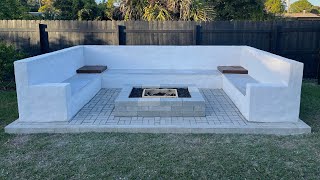 HOW TO BUILD A BACKYARD SEATING AREA WITH FIRE PIT  OUR BIGGEST DIY PROJECT YET [upl. by Nadab184]