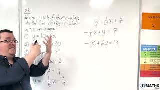 GCSE Maths A923 Rearranging to ax  by  c form from Method 1 [upl. by Nonez]