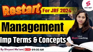 UGC NET 2024 Management Preparation  Important Terms amp Concepts  Divyani Maam [upl. by Aiasi309]