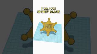 1DAY1CAD SHERIFF BADGE shorts tinkercad project [upl. by Ackerman]