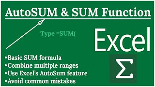 AutoSum and SUM Function in Excel Quick and Easy Guide [upl. by Corel]