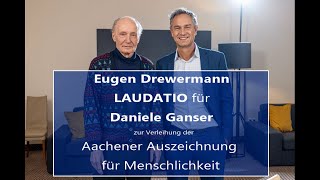 Eugen Drewermann Laudatio auf Daniele Ganser Verleihung Aachener Auszeichnung für Menschlichkeit [upl. by Sida]