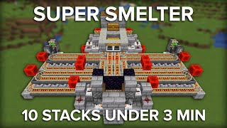 Minecraft Fast Super Smelter  64 Furnace Smelter [upl. by Ytirahc422]