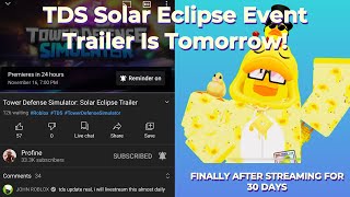 TDS Solar Eclipse Event Trailer CONFIRMED TOMORROW  Roblox Tower Defense Simulator LEAK [upl. by Finstad]