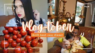 🍁Vlogtober 2024🍁 THRIFT HAUL  EASY FALL DINNER [upl. by Snehpets681]