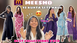 Huge MEESHO affordable kurta set haul  12 kurta set🤩from meesho  meesho kurta set  meesho [upl. by Asirret]