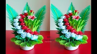 How to make Beautiful Paper Flower Bouquet  Room Decoration Idea [upl. by Faina]