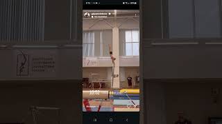 Angelina Melnikova bars training  gymnastics 20241028 Instagram [upl. by Jacquelin]