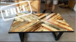 Turning Free Pallets Into A Table Pallet Wood Project [upl. by Lusty]