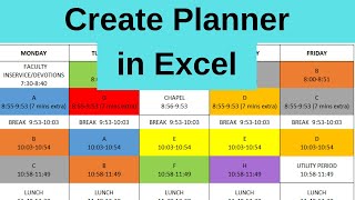 Create Daily Weekly Planner in Excel [upl. by Mussman]