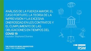 Análisis de la fuerza mayor el caso fortuito la teoría de la imprevisión y la excesiva onerosidad [upl. by Ahearn255]