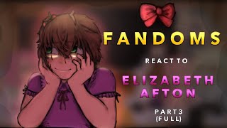 Fandoms react to Elizabeth afton FULL PART 3 credits in description [upl. by Tizes]