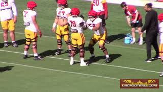 Defensive drill highlights in the Coliseum from USC spring practice No 10 [upl. by Tybie]