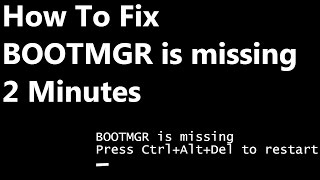 FIXED BOOTMGR is missing Press CtrlAltDel to restart Windows 7 [upl. by Claiborne]