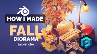 Fall Diorama in Blender  3D Modeling Process  Polygon Runway [upl. by Accissej172]