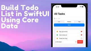 Building TodoList App in SwiftUI Using Core Data [upl. by Ahswat]