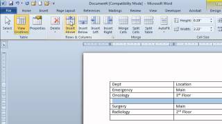 Word 2010 create and edit tables [upl. by Perr783]