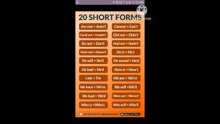 Contracted formsenglish basicenglishphrases vocabulary shortsviral [upl. by Brittani641]