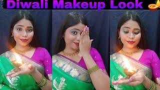 😍AFFORDABLE DIWALI 🪔 MAKEUP LOOK UNDER RS 500  FESTIVE MAKEUP FOR BEGINNERS [upl. by Dnomso]