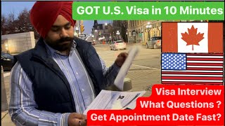 My USA VISA Interview Questions  Got Visa Approved in 5 Minute in Ottawa [upl. by Assiron896]