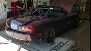 24L Ecotec LE5 swapped 2000 Miata on dyno [upl. by Nessaj]