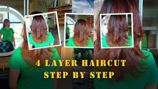 How To Cut Layer Cut Hair At Home By Self  How To Cut Layers in Medium [upl. by Halley]