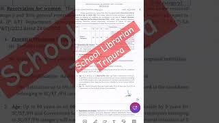 School Librarian Tripura Government exam libraryandinformationscience librarian tripura job [upl. by Wye]