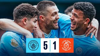 HIGHLIGHTS CITY MOVE TOP WITH FIVE STAR WIN OVER LUTON  Man City 51 Luton Town  Premier League [upl. by Arolf16]