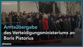 Amtsübergabe des Verteidigungsministeriums von Christine Lambrecht an Boris Pistorius [upl. by Amesari]