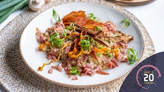 Risotto van parelcouscous met champignons en Ganda Ham  Klaar in 20 minuten [upl. by Perdita]