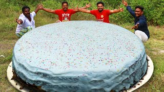 Giant Vanilla Sponge Cake Recipe  Cotton Sponge Cake By Grandpa Kitchen [upl. by Vachel]