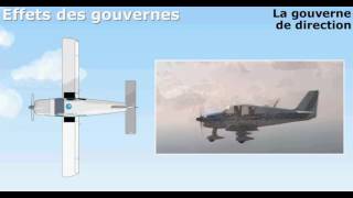 Les effets des commandes de vol et gouvernes dun avion [upl. by Borgeson]