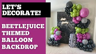 Beetlejuice Themed Balloon Backdrop Idea For Halloween Party [upl. by Adnawahs126]