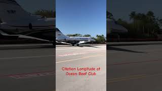 Citation Longitude Landing at Ocean Reef Club aviation planespotting [upl. by Shrier]